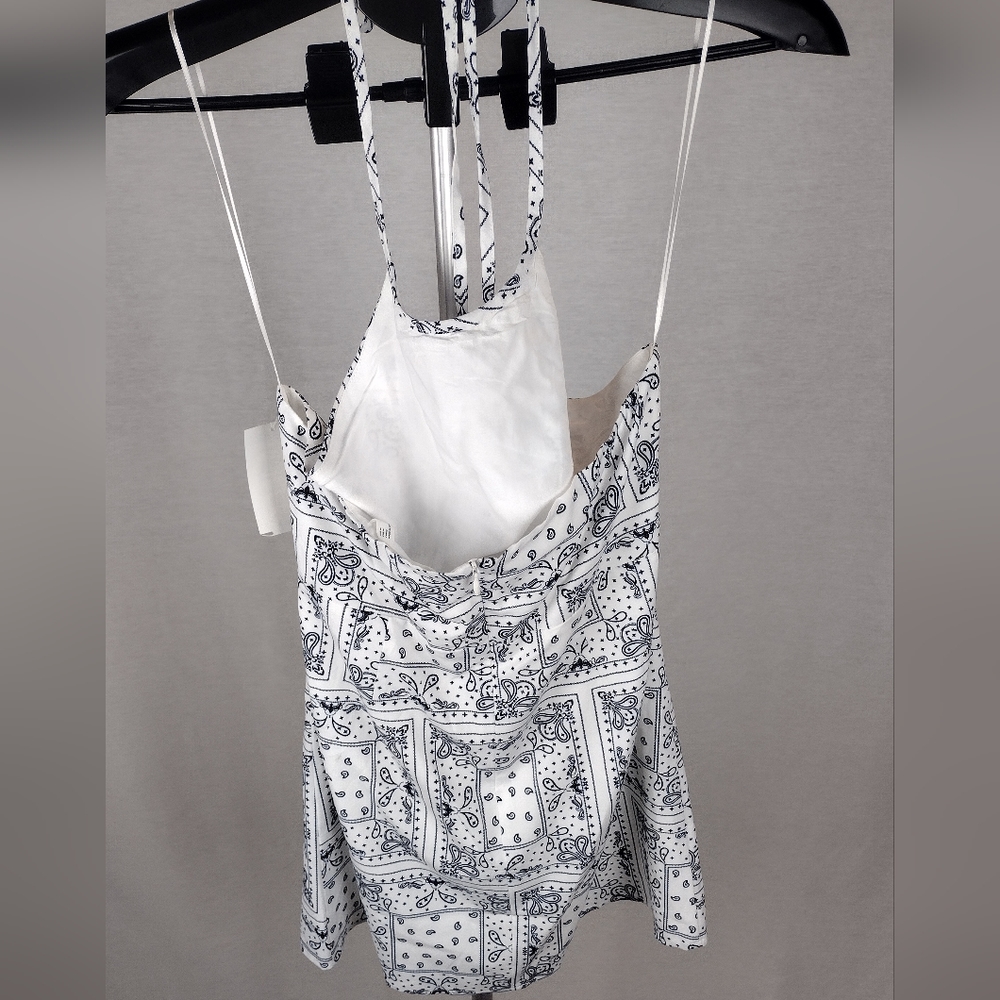 Elodie Mini Dress Halter In White Bandana Medium NWT - Picture 10 of 10